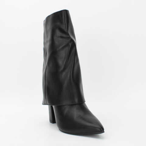 Nancy Short Fold Over Boots Black